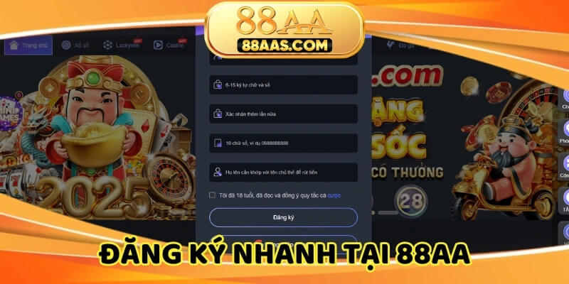 Đăng ký nhanh tại 88AA, trải nghiệm cá cược an toàn