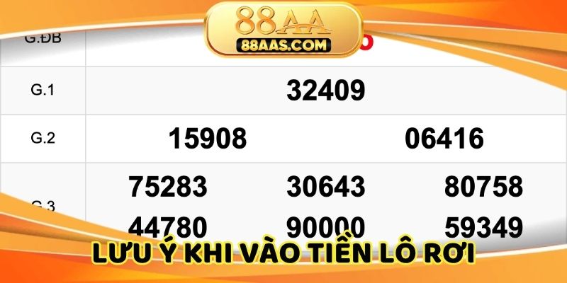 Lưu ý khi vào tiền lô rơi xsmb trực tuyến